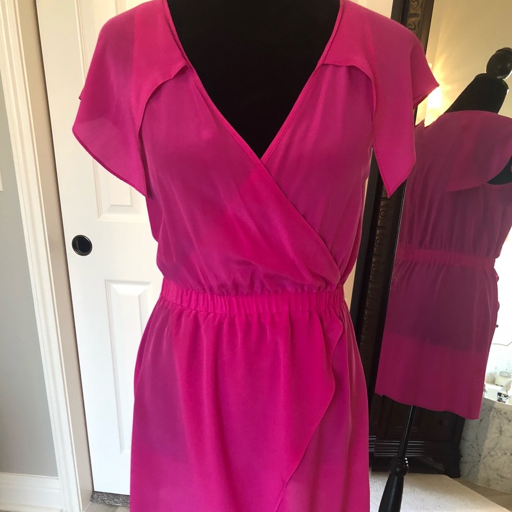 Glam Fuchsia Silk Dress